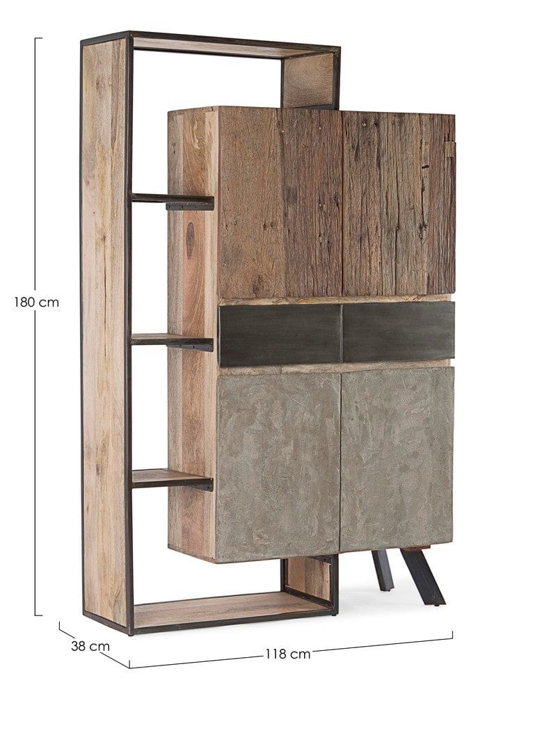 Libreria con 2 cassetti e 4 ante Manchester Naturale (14)