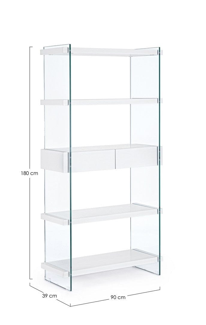 Libreria con 2 cassetti Line Bianco (6)
