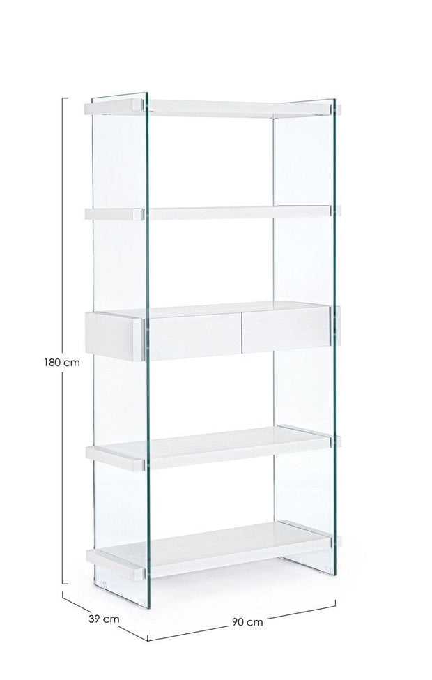 Libreria con 2 cassetti Line Bianco (6)