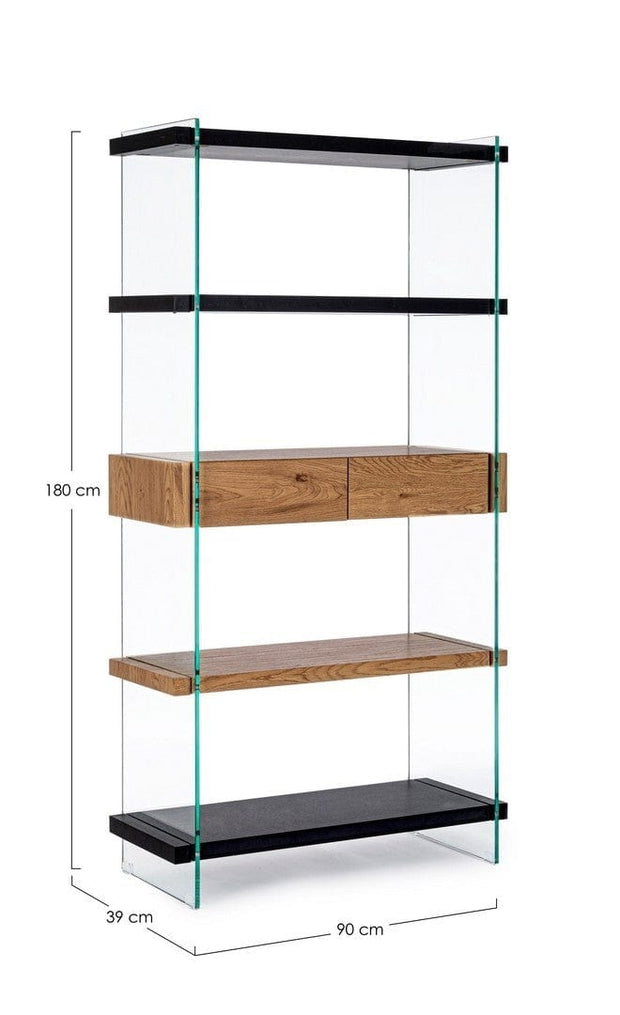 Libreria con 2 cassetti Line Naturale (6)