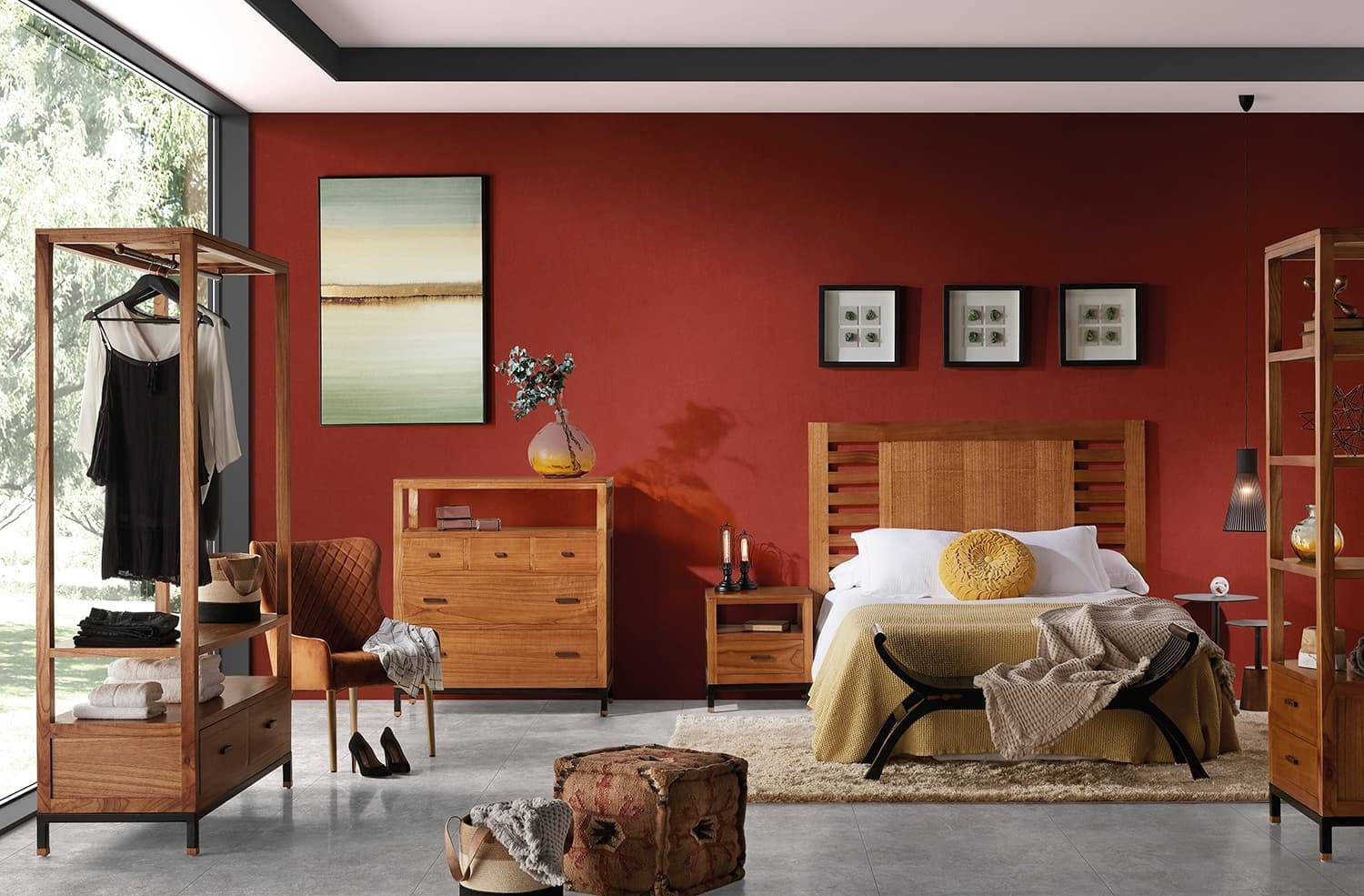 Libreria con 2 cassetti Madhu Naturale (1)