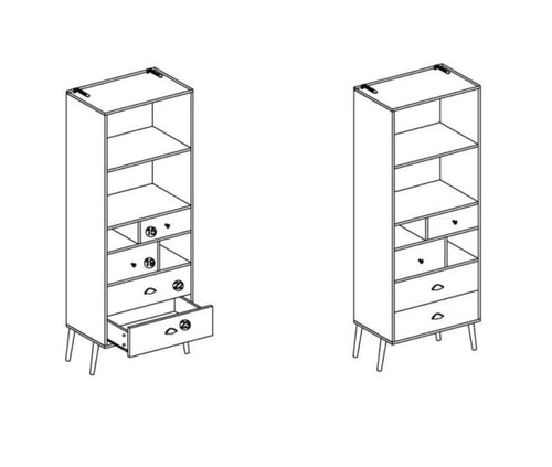 Libreria con 4 cassetti Mezani REG-1 Multicolore (1)
