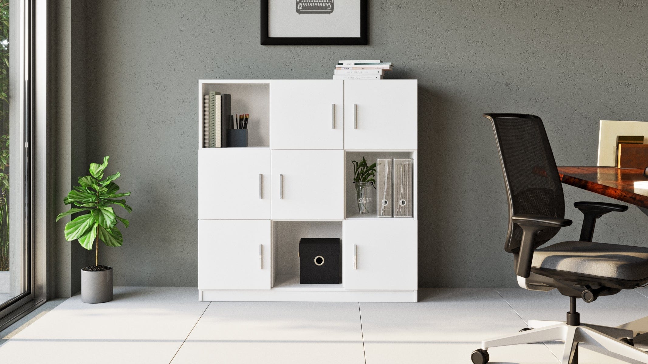 Libreria con 6 ante Vario VO7-W Bianco (3)