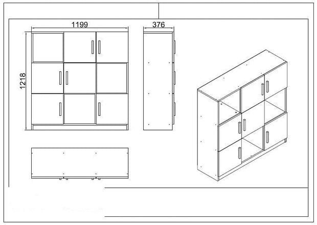 Libreria con 6 ante Vario VO7-W Bianco (7)