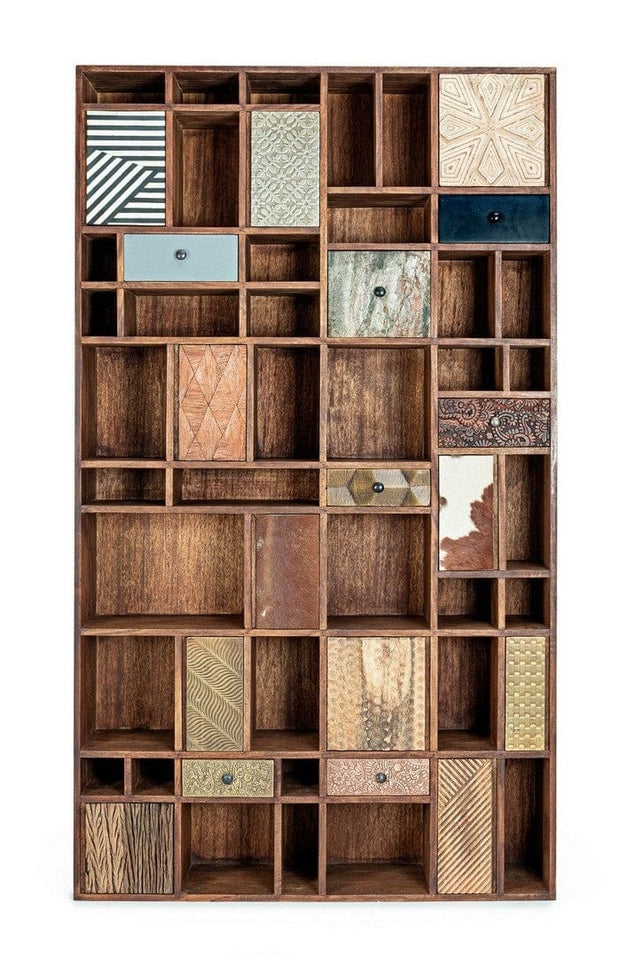 Libreria con 7 cassetti e 10 ante Dhaval Naturale (2)