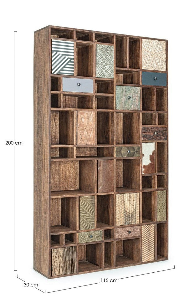 Libreria con 7 cassetti e 10 ante Dhaval Naturale (10)