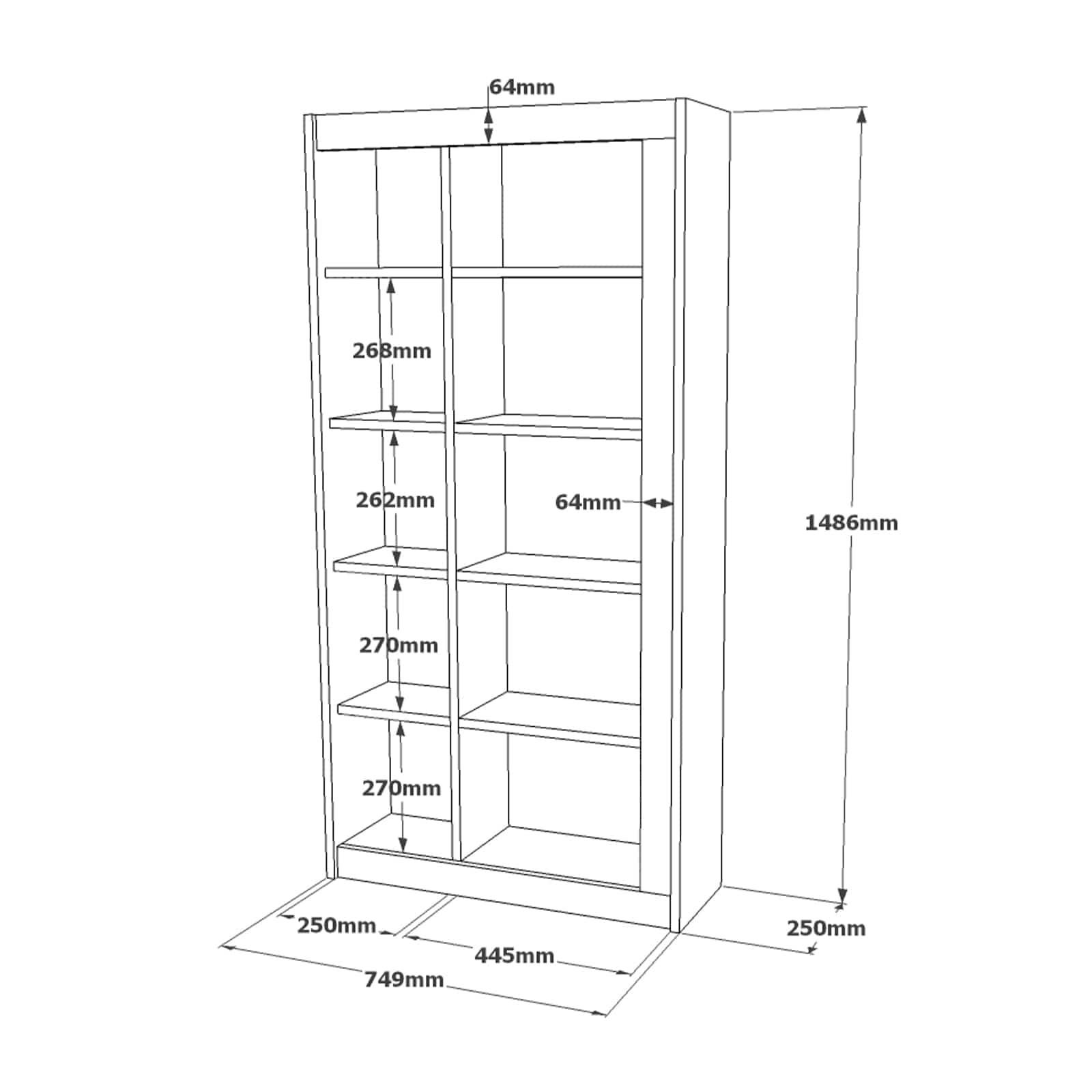 Libreria Luvio Media LV23-KR Grigio (5)