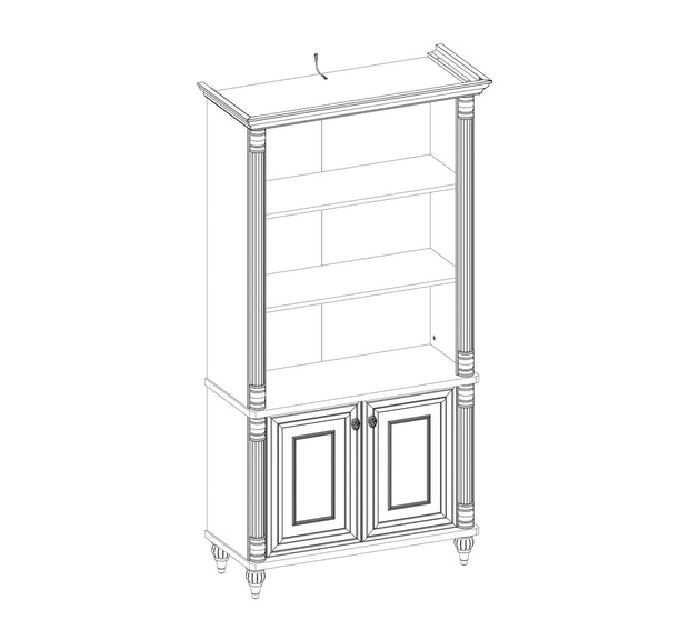 Libreria per bambini e ragazzi a 2 ante, Romantic Large White, l96xl42xh187 cm (7)