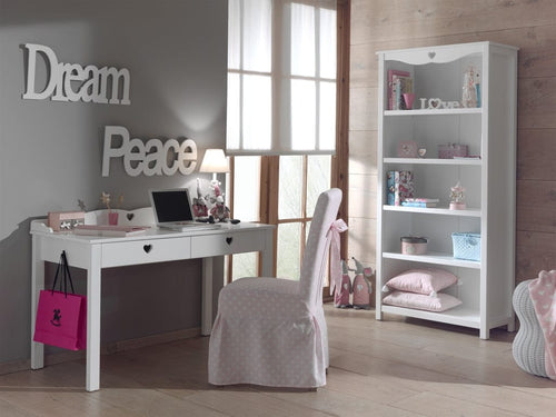 Libreria per bambini in legno di pino e MDF Amori White, l90xL40xH190 cm (1)