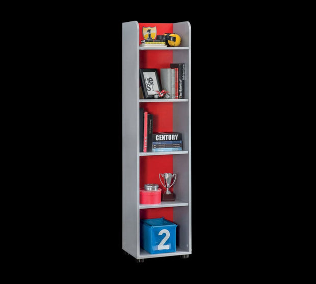 Libreria per bambini in paglia, Race Cup Rosso / Azzurro, L39xL32xH160 cm