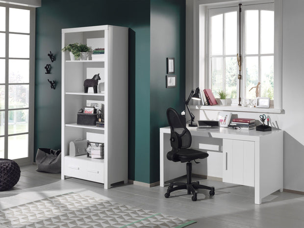 Libreria per bambini in pino e MDF con 1 cassetto Erik White, L87xL39xH205 cm (1)