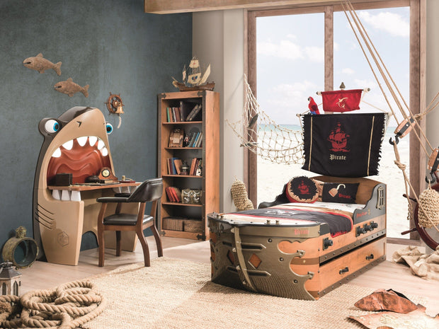 Libreria per bambini, Pirata Brown, l71xl33xh183 cm (1)