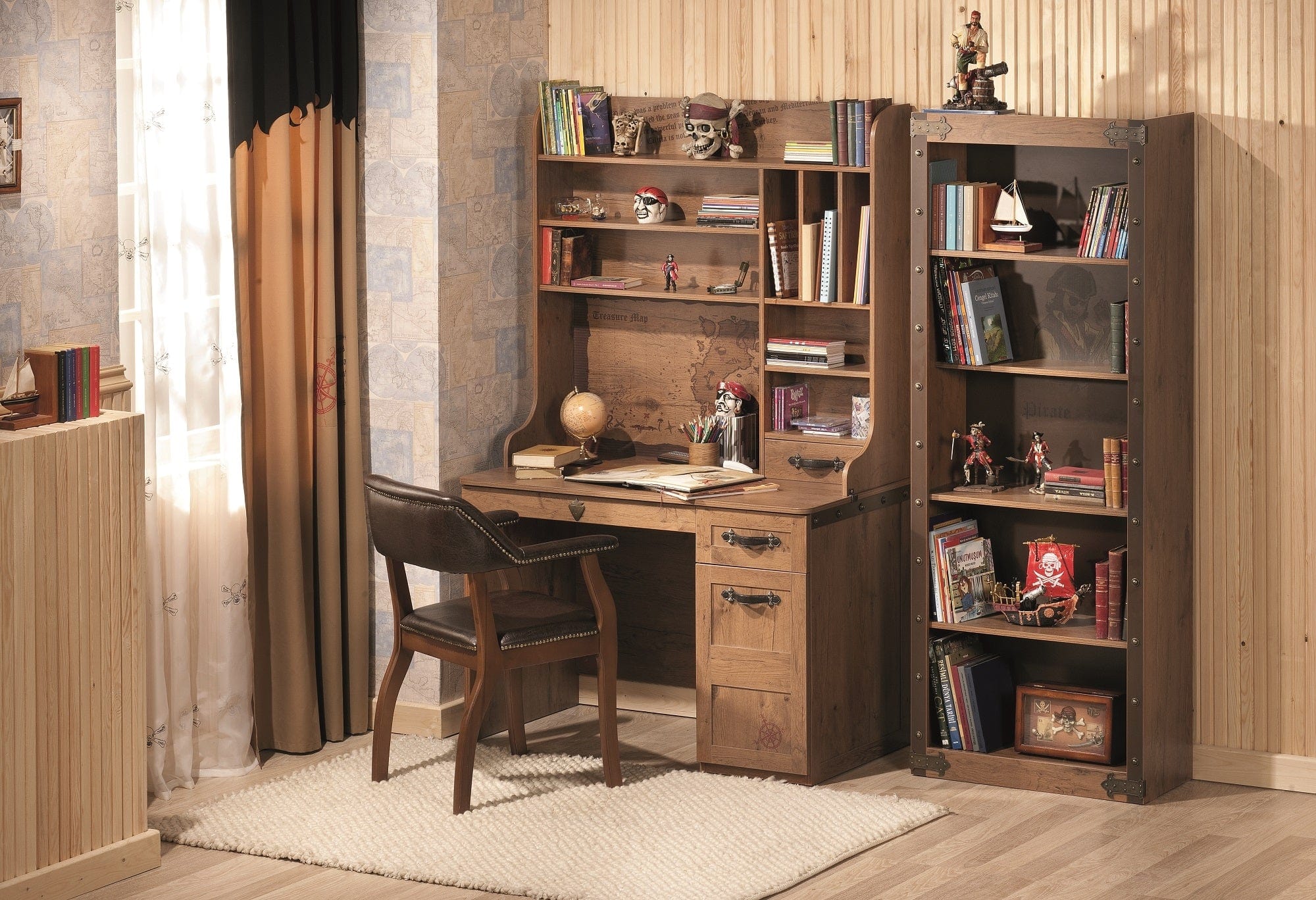 Libreria per bambini, Pirata Brown, l71xl33xh183 cm (6)