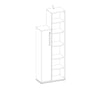 Libreria per ragazzi con 1 porta, ragazzi 12-24 anni, Trio Natur / Blu, l69xL32xH192 cm (4)