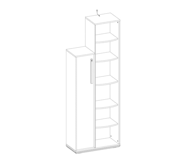 Libreria per ragazzi con 1 porta, ragazzi 12-24 anni, Trio Natur / Blu, l69xL32xH192 cm (4)