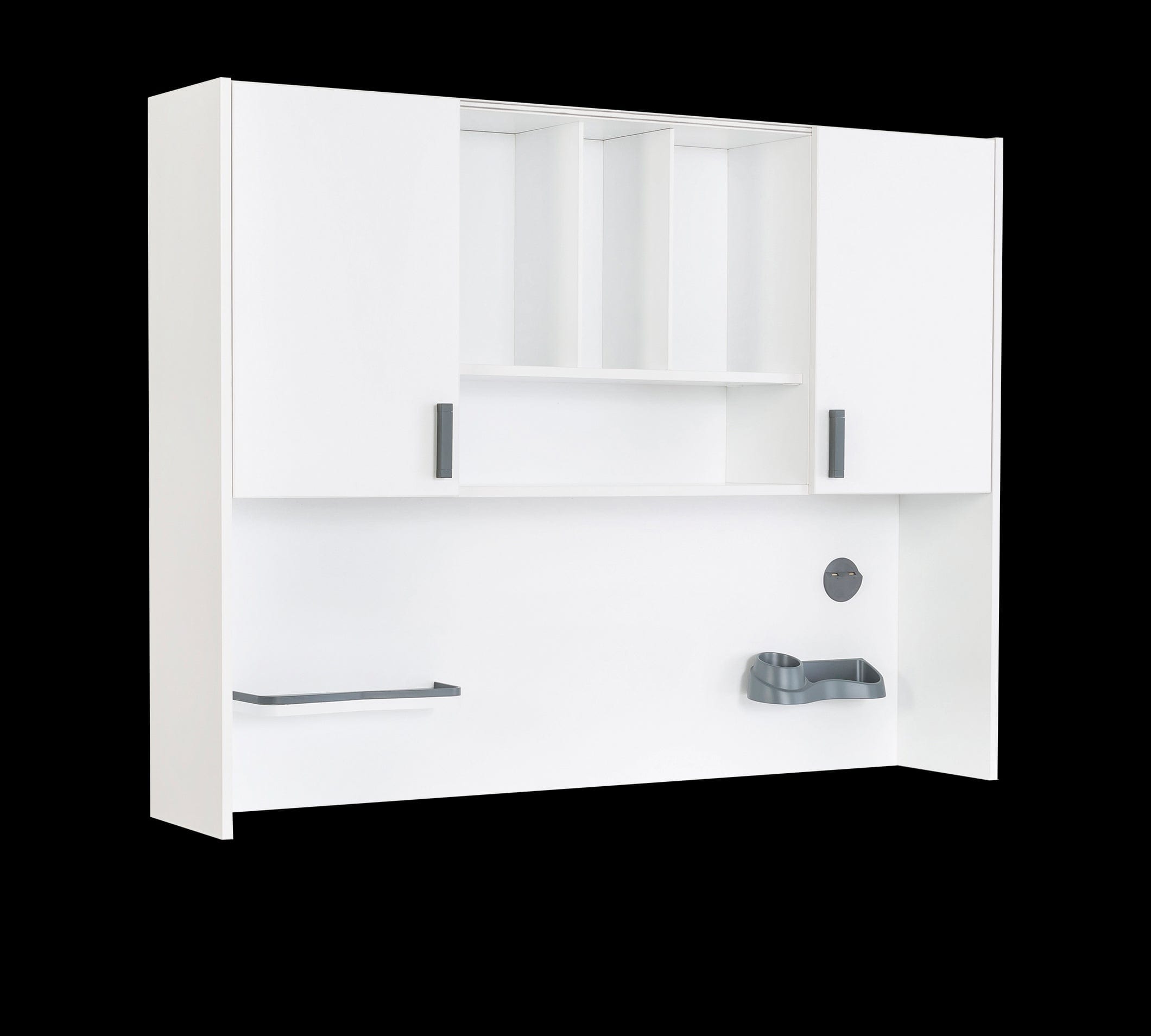 Libreria sospesa a 2 ante in legno Bianco Grande, l136xL28xH104 cm