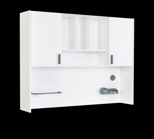 Libreria sospesa a 2 ante in legno Bianco Grande, l136xL28xH104 cm