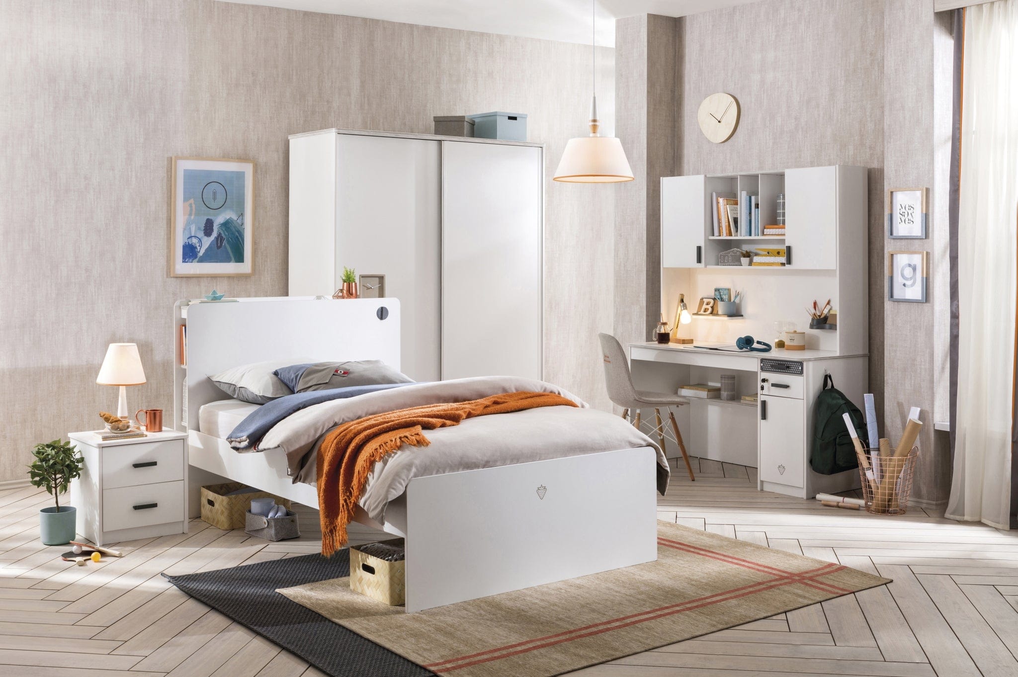 Libreria sospesa a 2 ante in legno Bianco Grande, l136xL28xH104 cm (8)