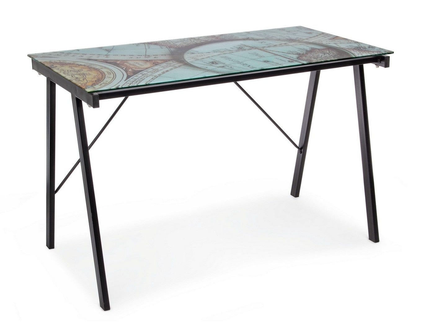 Bizzotto Masa de birou din sticla si metal, pentru copii Gulliver Multicolor / Negru, L113xl58xH73 cm