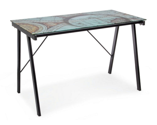 Bizzotto Masa de birou din sticla si metal, pentru copii Gulliver Multicolor / Negru, L113xl58xH73 cm