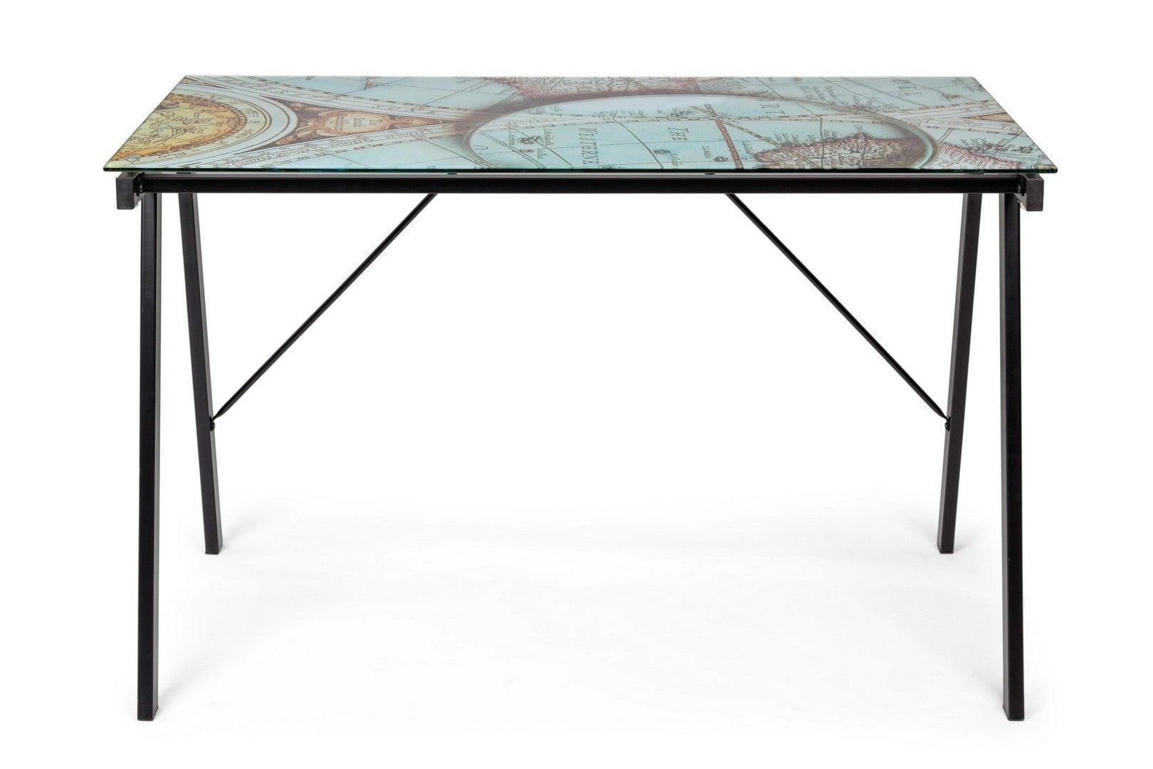 Bizzotto Masa de birou din sticla si metal, pentru copii Gulliver Multicolor / Negru, L113xl58xH73 cm