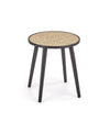 Halmar Masa de cafea din MDF, ratan si lemn Jakobe Natural / Negru, Ø39xH44 cm