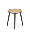 Halmar Masa de cafea din MDF, ratan si lemn Jakobe Natural / Negru, Ø39xH44 cm