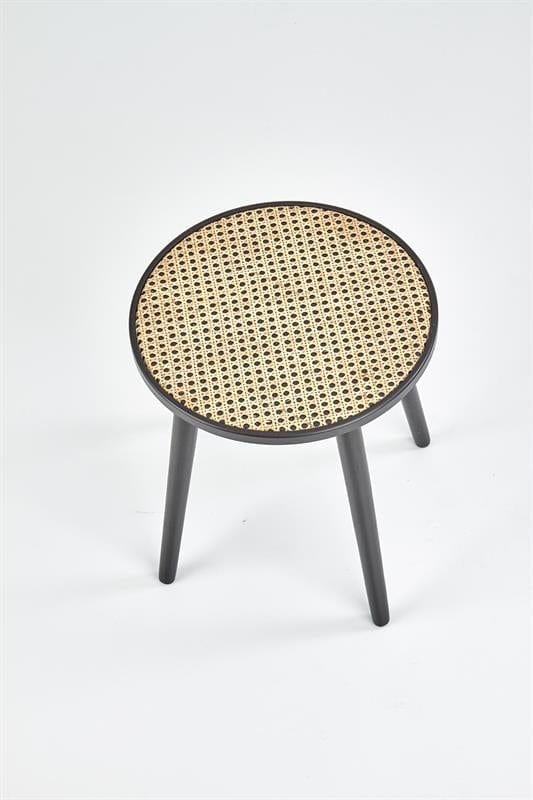 Halmar Masa de cafea din MDF, ratan si lemn Jakobe Natural / Negru, Ø39xH44 cm