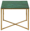 Actona Masa de cafea din sticla si metal, Alisma II Square Verde Inchis / Auriu, L50xl50xH42 cm