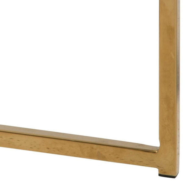 Actona Masa de cafea din sticla si metal, Alisma II Square Verde Inchis / Auriu, L50xl50xH42 cm