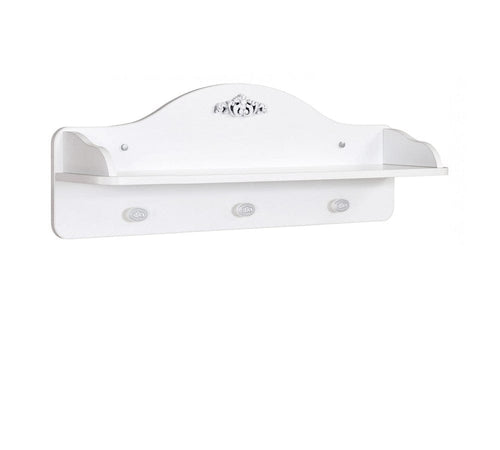 Mensola appesa per bambini in paglia, Romantic Baby White, l75xL22xH30 cm