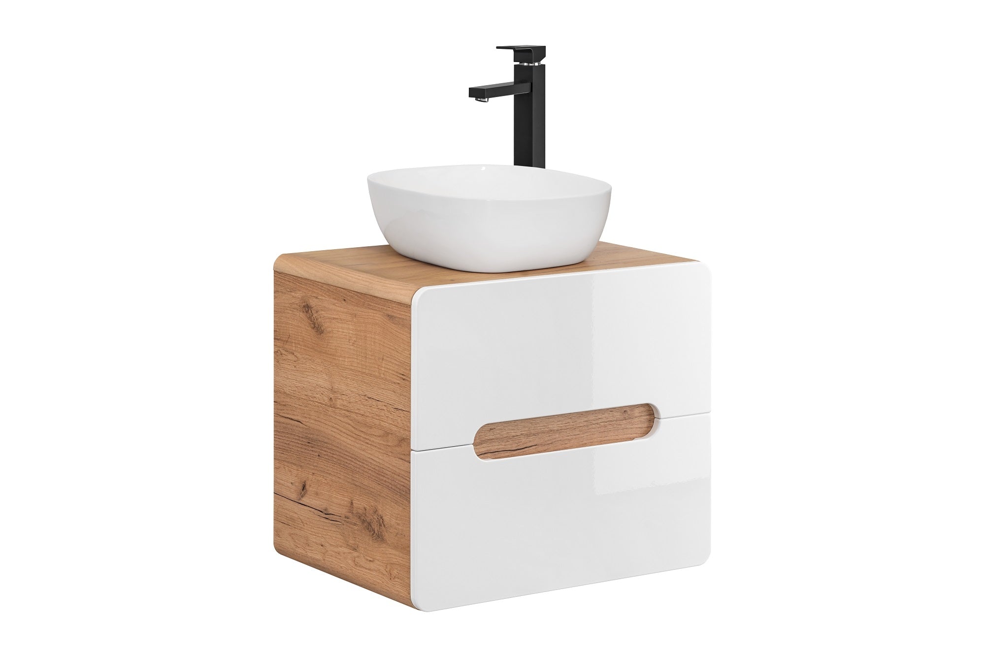 Mobile bagno con lavabo 60 cm / 41 cm Aruba Bianco (2)