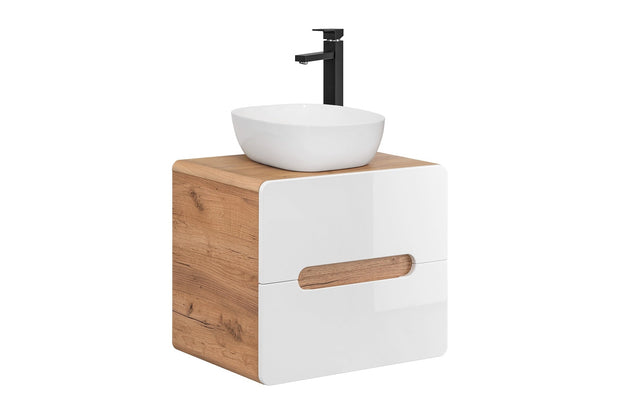 Mobile bagno con lavabo 60 cm / 41 cm Aruba Bianco (2)
