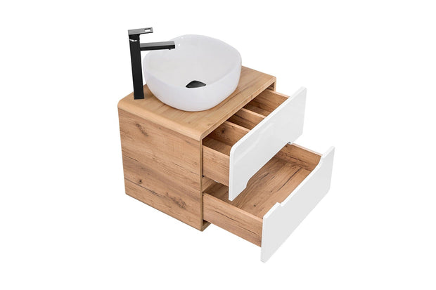 Mobile bagno con lavabo 60 cm / 41 cm Aruba Bianco (3)