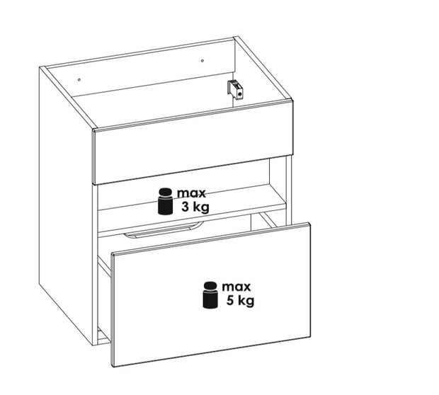 Mobile bagno con lavabo 60 cm / 61 cm Bahama Bianco (3)
