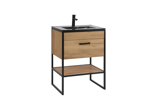 Mobile bagno con lavabo 60 cm / 61 cm Brooklin Quercia