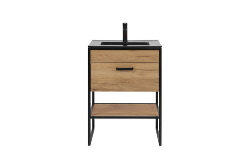 Mobile bagno con lavabo 60 cm / 61 cm Brooklin Quercia (1)
