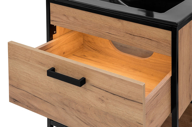 Mobile bagno con lavabo 60 cm / 61 cm Brooklin Quercia (4)