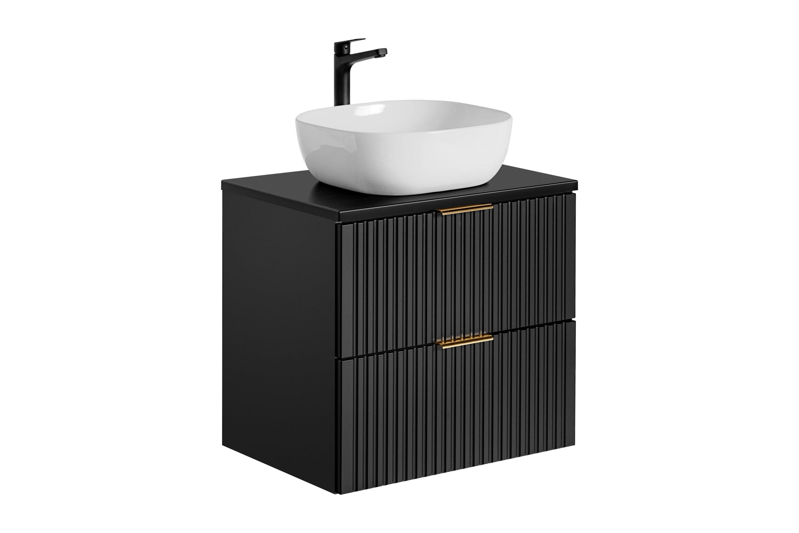 Mobile bagno con lavabo 60 cm Adel Matt Nero