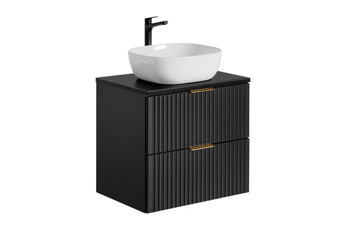 Mobile bagno con lavabo 60 cm Adel Matt Nero