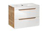 Mobile bagno con lavabo 80 cm / 81 cm Aruba Bianco