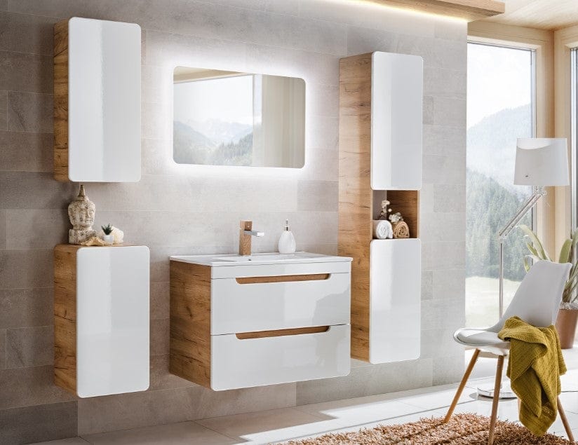 Mobile bagno con lavabo 80 cm / 81 cm Aruba Bianco (4)
