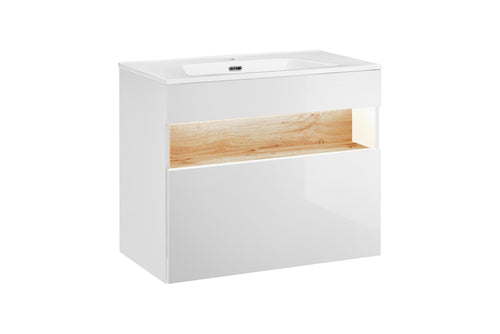 Mobile bagno con lavabo 80 cm / 81 cm Bahama Bianco