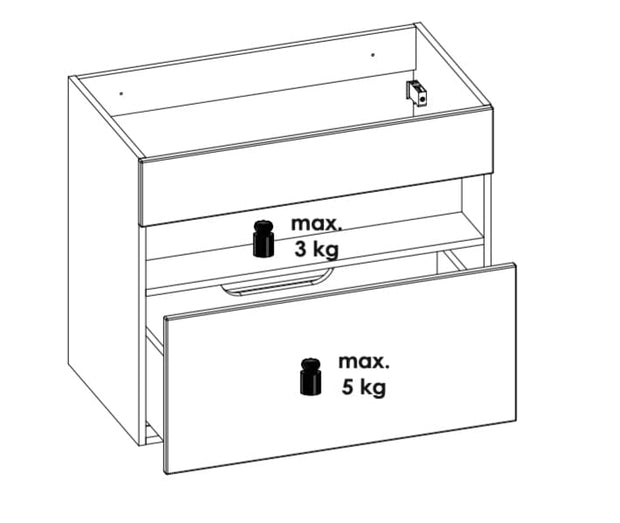 Mobile bagno con lavabo 80 cm / 81 cm Bahama Bianco (5)