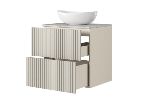 Mobile bagno con lavabo da appoggio 60 cm Nicole Crema (1)