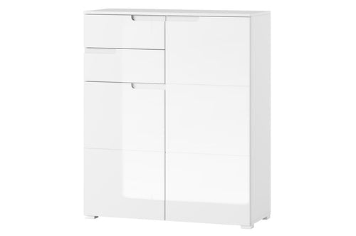Mobile in MDF e pal, con 2 cassetti e 2 ante Gabrielle 7 Bianco, l100xl40xh119 cm