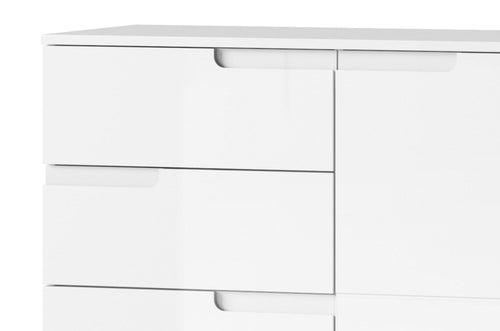 Mobile in MDF e pal, con 2 cassetti e 2 ante Gabrielle 7 Bianco, l100xl40xh119 cm (1)