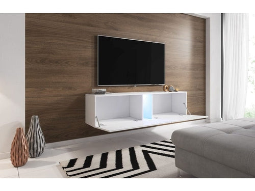 Mobile TV con 2 ante e illuminazione LED Simina Bianco (1)