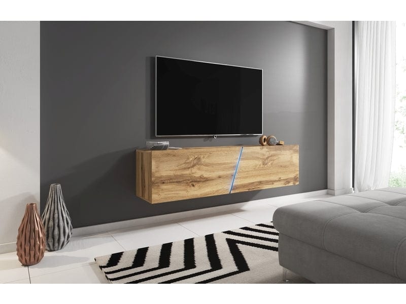 Mobile TV con 2 ante e illuminazione LED Simina Quercia (2)