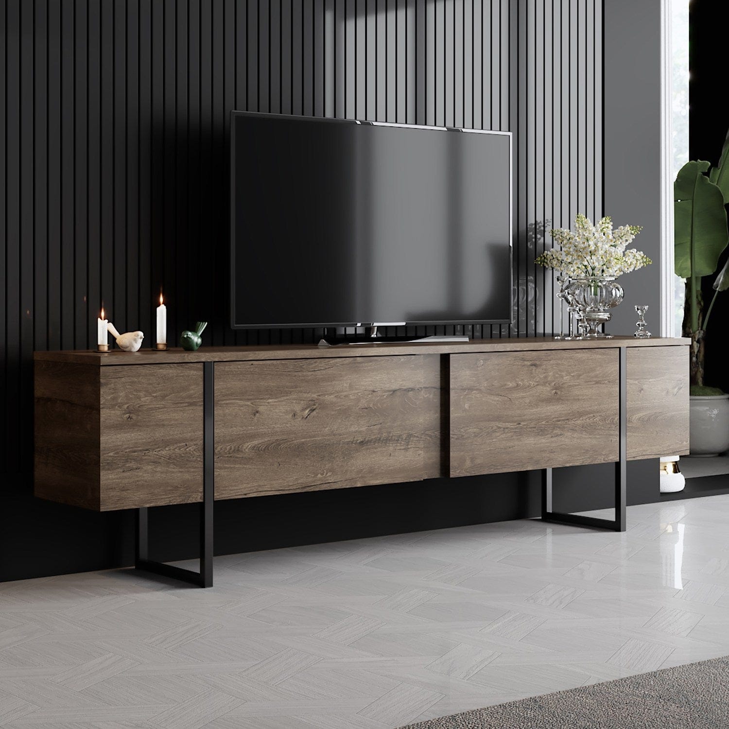 Mobile TV con 2 ante Luxe Noce (2)